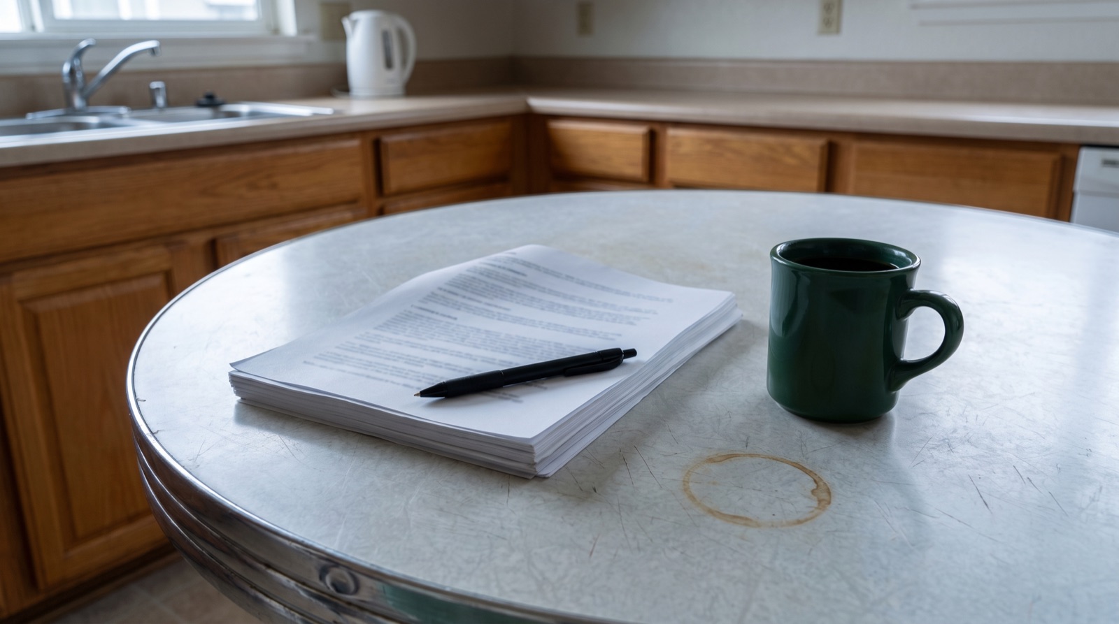 A seller's closing statement and pen on a kitchen table — the real cost to sell a house in the Bay Area